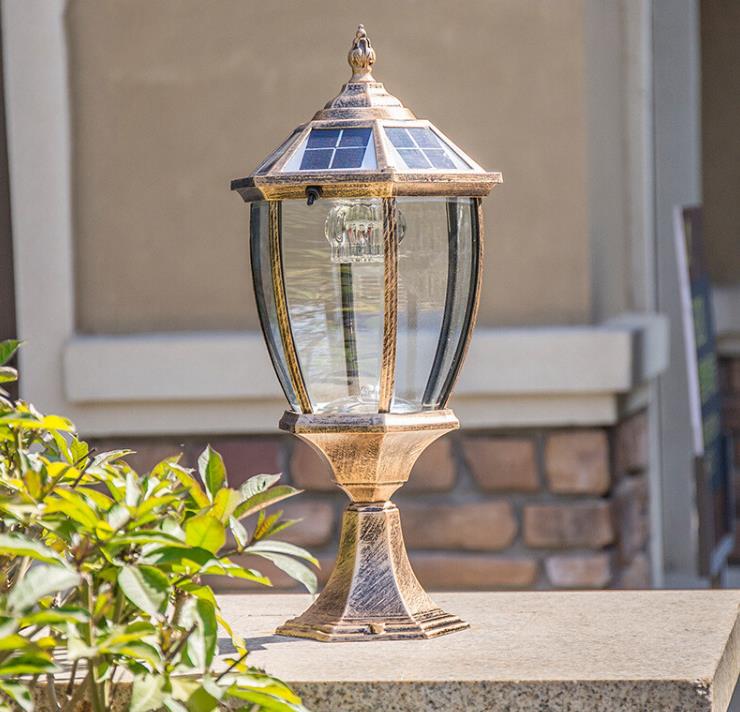 šviečiamoji saulės lempa lauke apsaugota nuo vandens sodo lempa Europos stiliu sienos lempa