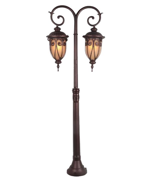 1,4 m Wisteria Garden Street Post light Lamp Outdoor Bronze Two Head Street Post light for Garden Law